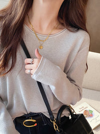 Round Neck Knitted Sweater For Women
