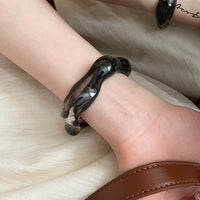 Acrylic Marbled Irregular Open Bracelet