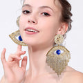 European And American Personalized Exaggerated Devil's Eye Tassel Earrings