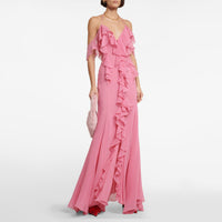 Women's Formal Dress Slit Deep V-neck Halter Strap
