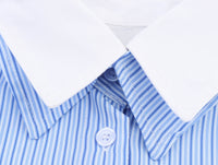 Spring And Summer Poplin Stitching Stripe Long Sleeves Shirt