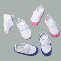 Children's Canvas Indoor Slip-on Elastic White Shoes