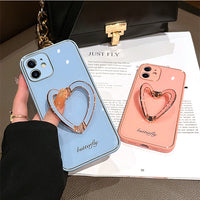 Love Ring Bracket Silicone Phone Case