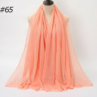 Pure Color Pleated Cotton Scarf Cotton And Linen Scarf