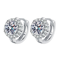 S925 Sterling Silver Moissanite Earrings For Women SUNFLOWER Ear Clip