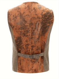 A Simple And Casual British Style Vest In Contrasting Colors For Men Without Straps