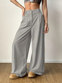 Women's High-waisted Vertical-striped Wide-leg Pants