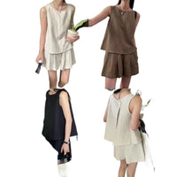 Sleeveless Tank Top And Wide-leg Shorts Two-piece Set That Flatters The Figure