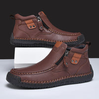 Slip-on Men's Short Boots Fashion Mid-Top Martin Boots