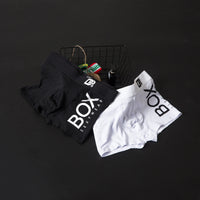 Mid-waist Breathable Cotton Boxers Black And White