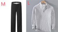 Half-high Neck Thickened Thick Needle Men's Sweater Zip Loose Pullover Knitwear