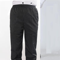 Kitchen Striped Chef's Pants And Dining Room Elastic Pants