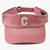 Cross-border Simple Washed Embroidery Three-dimensional Letter  C  Round-top Hat For Outdoor Use, Adjustable Sun Protection Hat, Suitable For Outdoor Golf