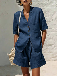 Loose-fitting Cotton And Linen Two-piece Set