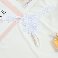 Women's Underwear Flower Cutout Big Beads Flirting