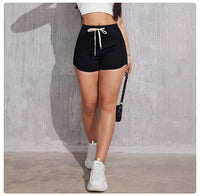 Plus Size A- Line Drawstring Denim Shorts For Women