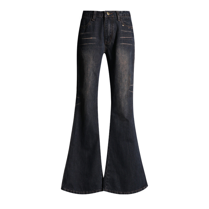 Fashionable American Retro Mop Jeans For Women