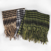 Network Silk Houndstooth Square Keffiyeh Military Fans Tactical Tassel Desert Scarf