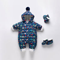 Baby Thickened Down Jacket Jumpsuit Printed Romper