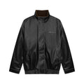 Leather Clothing With Stand Collar Coat For Men