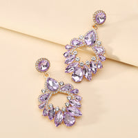 Crystal Wreath Drop Earrings Sparkly Rhinestone Statement Jewelry For Women Wedding Party Prom Festival Daily Wear