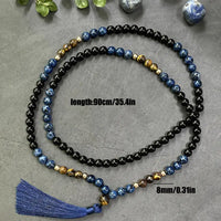 8mm Natural Stone 108 Mala Bead Necklace