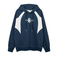 Color Contrast Patchwork Alphabet Plus Velvet Sweater Men