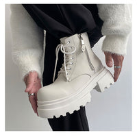 Autumn And Winter Leather Martin Boots High-top Leather Shoes Men's Shoes Fleece-lined
