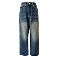 Vintage Stripe Wide Straight Jeans For Women