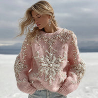 3D Digital Printed Women's Crew Neck Loose Sweatshirt