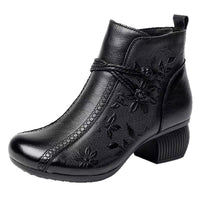 Retro Women's Soft Sole Soft Leather Cotton Shoes