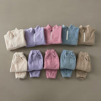 Spring Baby Double-sided Velvet Stand Collar Sports Suit