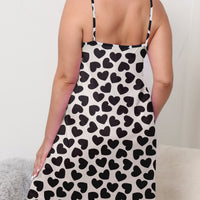Women's Fashion Suspenders Heart Printing Nightdress