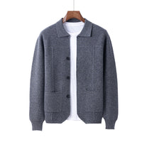 Sweater Men's Lapel Cardigan Pocket