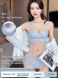 Half Cup Bra Small Breasts Lady's Push Up Big No Wire Accessory Breast Push Up Anti-sagging No Trace Bra