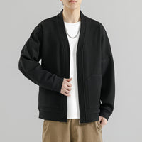 Business Casual Knitted Men's Solid Color Plus-sized Plus-sized Jacket