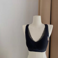 Women's Push Up Adjustable Wireless Lace Bra With Shoulder Straps
