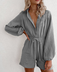 Single-breasted Cardigan Loose Jumpsuit