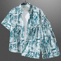 Short Sleeve Printed Shirt Summer Thin Suit