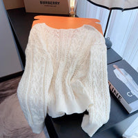 Blue V-neck Loose Thin Office Cardigan Coat Top