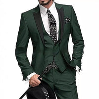 Black Collar Color Blocked Three Piece Set
