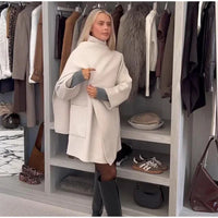 Women's Fashionable Comfortable Collar Woolen Coat