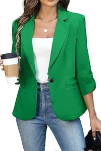 Solid Color Lightweight Slim Suit Jacket