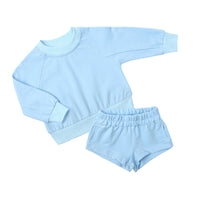 Girls' Autumn And Winter Long Sleeve Fleece And Shorts Sports Suit