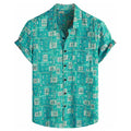 Men's Hawaiian Casual Flower Short Sleeve Single-breasted Beach Tropical Shirt