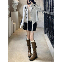 Handmade Ribbon Knitted Cardigan Coat For Women