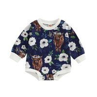 Long Sleeve Cotton Baby Romper In Four Colors