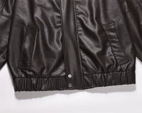 Pilot Leather Jacket Men's Hip Hop Rock Motorcycle PU Leather Jacket Lapel Casual Coat