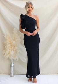 Fashionable Mesh Slim Fit Off Shoulder Mid Length Dress