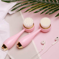 Silicone Manual Golden Circle Small Bowling Double Head Facial Brush